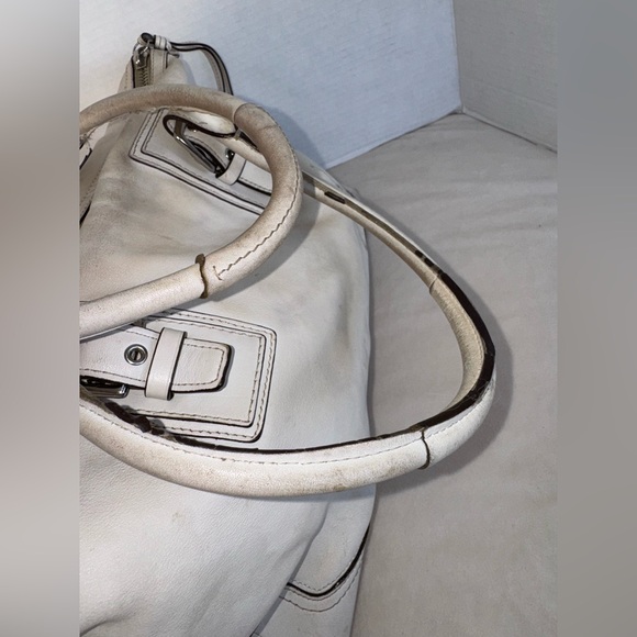 Coach Hampton F13811 White Leather Satchel Handbag Purse-READ - Picture 9 of 16